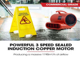 Baumr-AG 3-Speed Carpet Dryer Air Mover Blower Fan, 700CFM, Sealed Copper Motor, Poly Housing V219-SPCAIRBMC08A