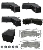 1 Piece V-Shaped Patio Sofa Cover, 210D Oxford Waterproof UV-Resistant Outdoor Furniture Protector, V1189-LC-HW-00237
