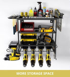 CARLA HOME 4-Tier Power Tool Rack Organizer Wall Mount with Drill Holder & Wrench Hooks for Cordless V178-36224