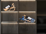 golden Freestanding Luxury Wine Rack, Stable Partitioned Storage, Hand-Carved "Success at First V1232-MDCGJJ001