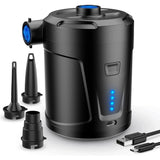 Electric Air Pump, 5000Mah Rechargeable Battery, Inflatable Mattress Inflator With 3 Air Nozzles, V1188-MS-227-2063