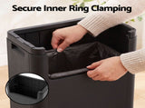Cefito 30L Commercial Trash Can with Lid Front Push Flap Rubbish Bin Black RB-C-PRESS-30L-BK