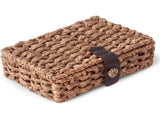 Decorative Box with Lid, Wicker Storage Basket, Water Hyacinth Woven Decorative Box for Shelf,Coffee V1366-AZ2-W-14637