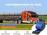 Winch Straps, 10.2 cm x 9.1 m, 2.7T Load Capacity, 8.2T Breaking Strength, Truck Straps with Flat V952-PGJPDLS4INCH3LGJKV0