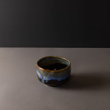 Matcha Tea Bowl 11.5cm Blue Drip on Black V637-C3867
