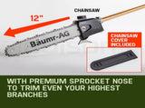 Baumr-AG 65CC Long Reach Pole Chainsaw Hedge Trimmer Pruner Chain Saw Tree Multi Tool V219-PLTL21BMRA2C2