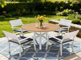 Gardeon Outdoor Dining Set 5 Piece Aluminum WPC Tabletop Patio Furniture FF-DINING-ALU-5SET-WH