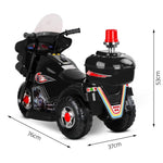 Rigo Kids Electric Ride On Police Motorcycle Motorbike 6V Battery Black RCAR-MBIKE99-BK