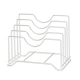 Chopping Board Storage Rack Iron 4 Slots Integrated Pot Lid Holder for Kitchen Countertop White V1294-YM0716-3118220125811