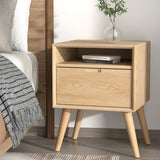 Artiss Bedside Table Drawers Side Table Shelf Storage Cabinet Nightstand GORR FUR-T-BS01-1D1S-WD