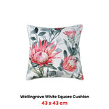 Bianca Wellingrove White Velvet Square Filled Cushion 43 x 43cm V442-BCA-CUSHION-WELLINGROVE-WHITE-SQ