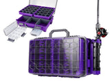 Upgraded Large Capacity Waterproof Floating Tackle Box with Rod Holder, Airtight Organizer with V1107-CS-OLGPFGG6