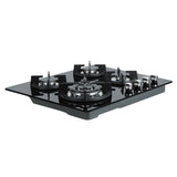 Devanti Gas Cooktop 60cm 4 Burner Black CT-GAS-4BTB-BK
