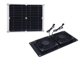 12W 18V Solar Powered Dual Exhaust Fan Kit 43.4Cfm Solar Panel Fan for Chicken Coops Greenhouses V1294-YM0901-3114250034511
