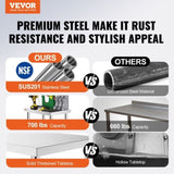 Stainless Steel Work with Wheels 24 x 12 x 32 Inch Prep with 4 Casters Heavy Duty Work V952-SYGZT12X24INDJL01V0