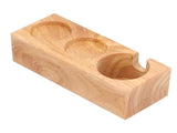 3Slots Wooden Coffee Portafilter Holder Tamper Stand Tamping Base for Home Bar Counter Wood V1294-YM0901-3118210243111