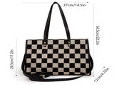 Black and gray color-matched tote bag large capacity, can be carried by hand or cross-body, V1106-HEBB-003