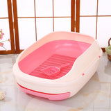 YES4PETS Large Portable Cat Toilet Litter Box Tray with Scoop and Grid Tray-Pink V278-BP290-LITTER-TRAY-PINK