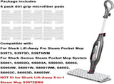 6 Pack Steam Mop Pads Replacement P184WQ or Shark Genius Steam Mop S5003D & Lit-Away Pro Steam Mop V1259-DP01-F-421