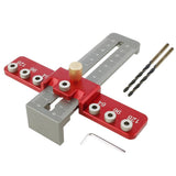 Aluminum Alloy Cabinet Handle Drilling Jig with Adjustable Cross Sliding Structure for Precise Hole V1341-ZY-A7LKDZNE-RED