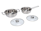 Cooking Pots Set Stainless Steel Milk Pot and Double Handle Soup Pot with Lids Easy to Clean for V1294-YM0901-3118260003811