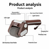Bristle-Free Motorized BBQ Grill Brush, 350RPM Cordless Rechargeable Electric Grill Cleaner with LED V1243-V1188-BROWN-001