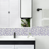 Tiles 3D Peel and Stick Wall Tile Crystal Mosaic 10 Sheets V63-837101