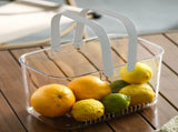 Clear Hand Basket Comfortable Handle Ventilation Holes Easy Access Versatile Fruit Storage Basket V1294-YM0703-3117230074512