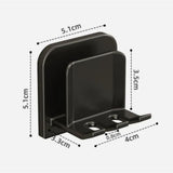 2 Pcs No-Drill Bathroom Holder Wall Mount Cup Organizer Rack For Electric V1370-AZ4-25443