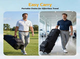 Everfit Golf Travel Bag Flight Cover Foldable Soft Case Wheels Black GOLF-B-BAG-TRAVEL-BK