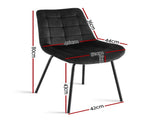 Artiss 4x Dining Chairs Velvet Tufted Kitchen Lounge Cafe Accent Chair Black DINC-K-799-BKX4