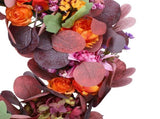 Artificial Wreath Vibrant Colors Retro Simulated Autumn Wreath with Flowers Leaves for Front Door V1294-YM0901-3115250068111