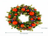 Christabelle 61cm Sable Fir Christmas Wreath Pre Lit Multi Function LED Eucalyptus Pine Cones R 112_SENSF61