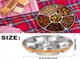 Veggie Tray with Lid and Dip,Divided Serving Tray with Lid Snack Tray with Lid for Platter,Relish V1366-AZ2-W-15905
