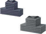 Homaxy 100% Cotton Kitchen Towels and Dishcloths Set, 12 x 12 Inches and 13 x 28 Inches, Set of 8 V1258-DP02-F-127