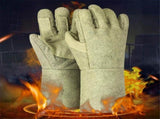 500&degC Heat Resistant gloves, Fire Proof Foundry Leather Gloves for Fireplace, Furnace, Fire Pit, V1366-AZ2-W-00419