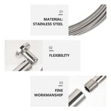 2-Pack 5M Stainless Steel Clothes Hanging Wire Curtain Rod Set for Drapes and Laundry V1369-AZ3-W-24687