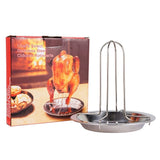 Chicken Rack Stainless Steel - Turkey Standing Holder with Roasting Pan, Poultry Turkey V1369-AZ3-W-10083