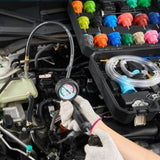 28 pcs Universal Radiator Pressure Tester Kit, Coolant Pressure Tester Kit with Manual Pump and V952-SRQLQYYLCSY29E5NUV0