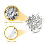 Bling Metallic Napkin Rings Set of 12, Elegant Alloy Diamond Snowflake Napkins Ring Decor Gifts for V1370-AZ4-00614