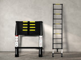 Traderight Multipurpose Aluminium Ladder Telescopic 3.2M Black HW0076-3.2M-BK