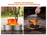Propane Melting Furnace Kit, 8KG/18lbs Gas Metal Melting Furnace Kit, Foundry Home Kiln with V952-BWRJLDHQSYMGIJ2DIV0