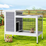 i.Pet Rabbit Hutch Chicken Coop 97cm x 49cm x 86cm Chicken Coop Large Run Wooden Outdoor Cage House PET-GT-RH915L-GW