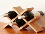 Wine Rack Countertop Wooden Wine Bottle Holder Rustic Free Standing Wine Storage Racks for Tabletop V1369-AZ3-W-11609
