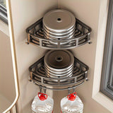 Gray Shower Caddy 3-Tier Corner Caddy Shower Hooks Bathroom Storage Rust-Resistant V1347-113-38886