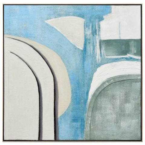 100X100cm Whimsical Whorls Champagne Framed Hand Painted Canvas 3D Wall Art V411-SOK-HMTWF-1-22406JD1