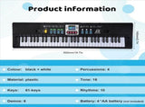 61 Keys Electronic Piano Digital Music Keyboard Musical Instrument Gift with Microphone for Kids V1192-AZ-W-22827