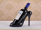 Black Resin High Heel Wine Bottle Holder for Tabletop Display, Minimalist and Stylish Wine Rack V1369-AZ3-W-21982