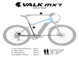 2023 Valk MX7 Electric Bike Medium frame Mountain ebike, Black and Blue V219-BIKEMBVAM74A