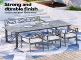 Gardeon Outdoor Dining Set 5 Piece Wooden Table Chairs Setting Grey ODF-V-DINING-GR-ABC